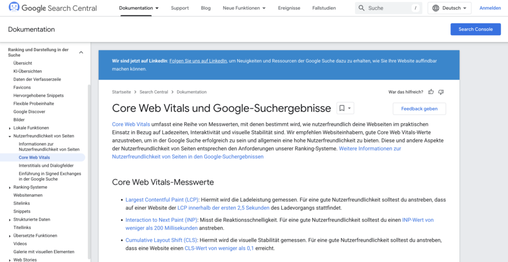 Google Core Web Vitals Leitfaden optimieren